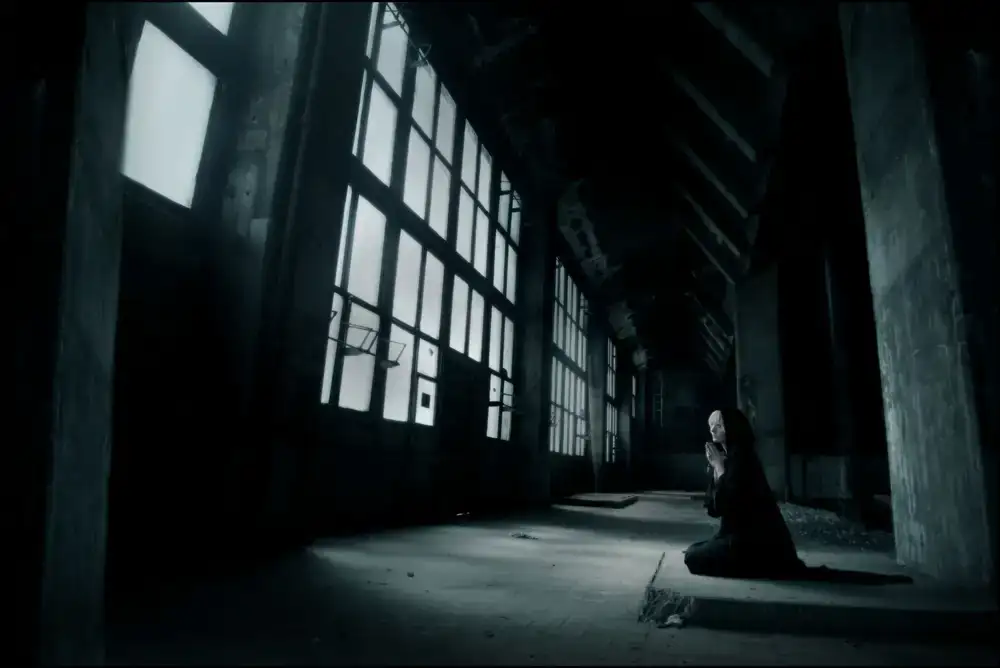 Cinematic dark horror environment