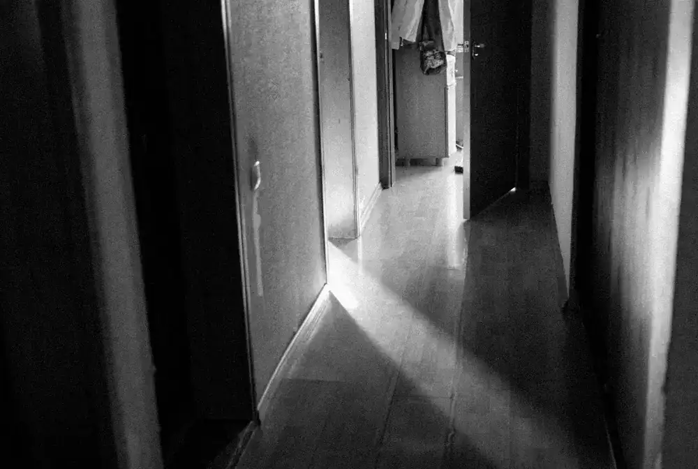 Shadows in an empty hallway